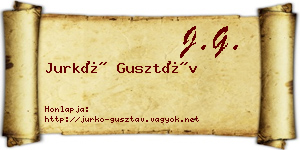 Jurkó Gusztáv névjegykártya
